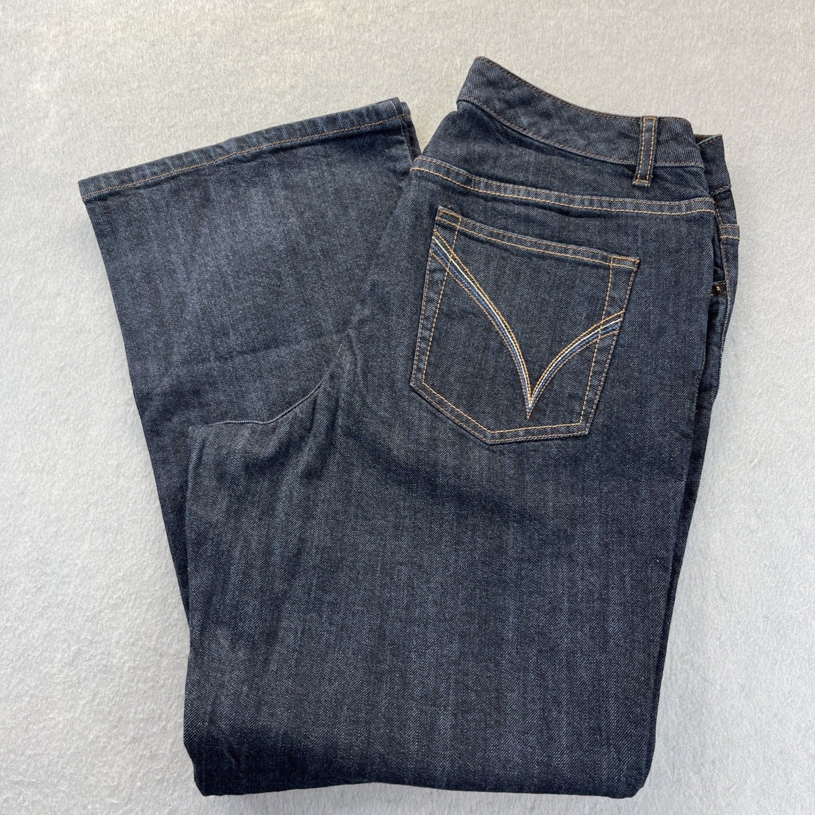 Venezia Jeans Womens 1 Stretch Bootcut High Rise Dark Wash Denim